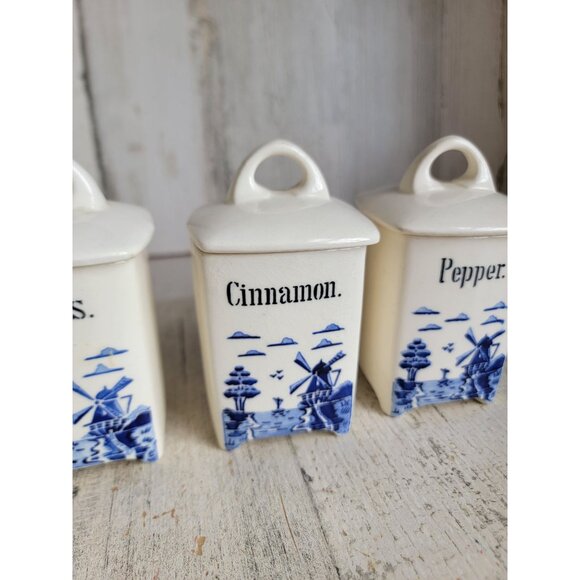 Vintage Germany‎ cinnamon clove pepper spice jar set kitchen canister - Picture 4 of 9